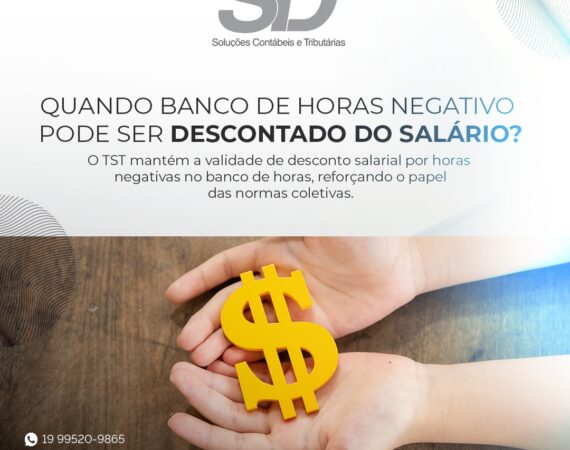 Quando banco de horas negativo pode ser descontado do salário?